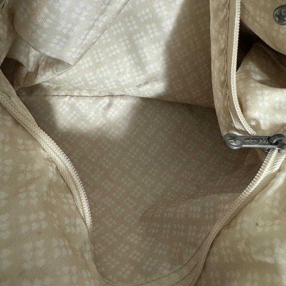 Kipling Metallic Champagne Shoulder Bag with Cream & Tan Striped Straps - Picture 8 of 12